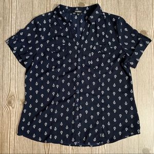 Roz & Ali Printed Short Sleeve Blouse XL
